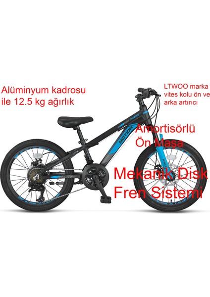 Motion 20 Jant Disk Fren Vitesli Çocuk Bisikleti 2078 (115 / 135 cm Arası Boy) modelleri