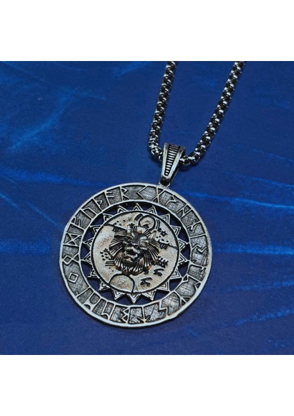 Aslan El Işçiliği 925 Ayar Gümüş Erkek Kolye