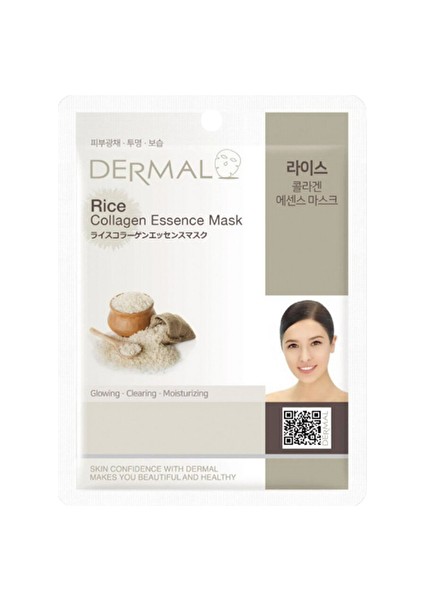 4 Adet Dermal Pirinç Kolajen Maske