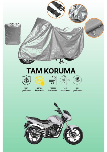 Gri Bajaj Discover 125 St Uyumlu Motosiklet Brandası, Koruyucu Örtü, Motor Branda
