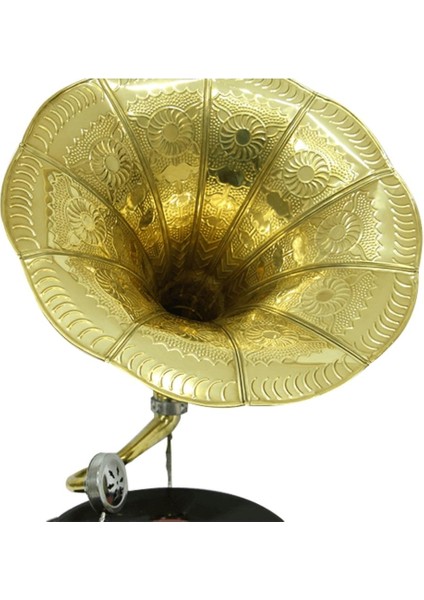 Gramofon Nostaljik Ahşap Sekizgen Köşeleri Bronz Işli Plakçalar ASIG523 modelleri