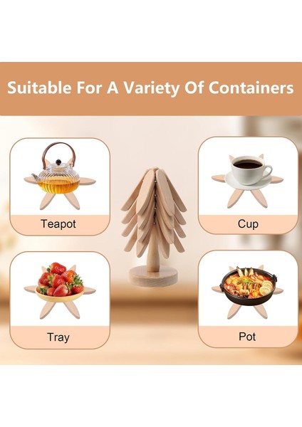 Verano 4’lü Standlı Bambu Ağaç Nihale Seti Katlanır Isıya Dayanıklı 20 cm