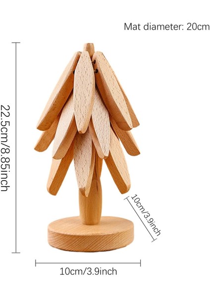 Verano 4’lü Standlı Bambu Ağaç Nihale Seti Katlanır Isıya Dayanıklı 20 cm