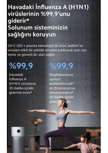 125M2 Etkili Alan Rahat Uyku-Akıllı Kontrol Purifier Elite Hava Temizleyici + Xiaomi Hava Nemlendirici