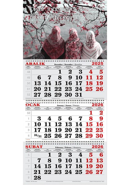 2026 Yılı Gemici Takvimi-Ra'd Suresi 28.ayet ve Oturan Kadınlar