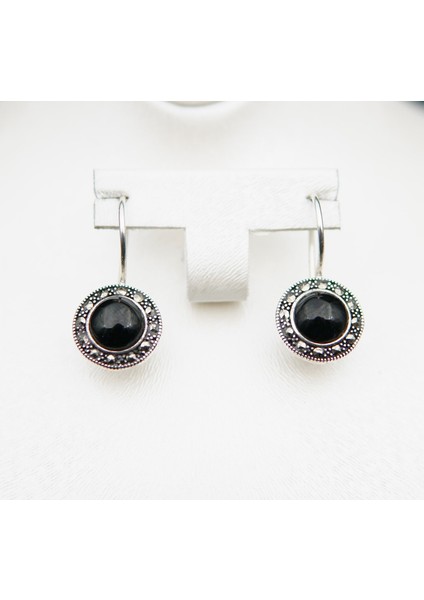 925 Ayar Gümüş Oltu Taşı Kadın Küpe SKÜ00018 indirimleri