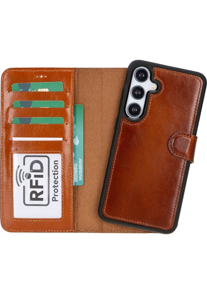 Samsung Galaxy S24 Plus Uyumlu, Deri Cüzdanlı Kılıf, Efektli Taba indirimleri