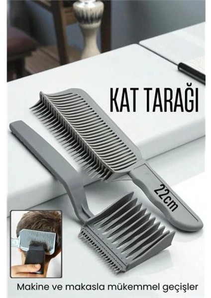 Uzun Kat Tarağı Kavisli Kontur Geçiş Kat Kesim Kesim Tarağı 2 li SET Kuaför Berber