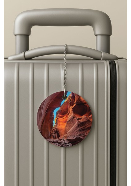 Pleksi Zincirli Bavul Etiketi Seyahat Tatil Için Tasarım Valiz Etiketi Usa Canyon