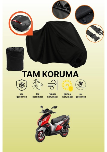 Siyah Arka Çanta Uyumlu Tvs Raider 125 Uyumlu Motosiklet Brandası, Koruyucu Örtü