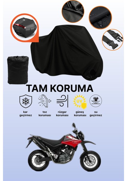 Siyah Arka Çanta Uyumlu Yamaha XV950R Uyumlu Motosiklet Brandası, Koruyucu Örtü