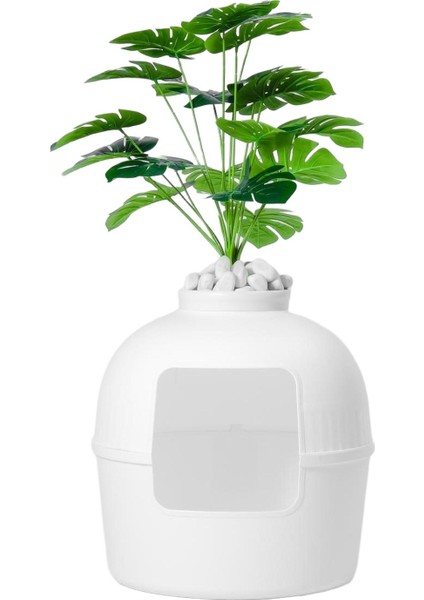 Dekoratif Kedi Tuvaleti & Evi Yeni Tasarım Beyaz modelleri