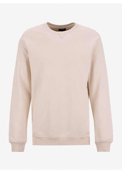 Bisiklet Yaka Düz Ekru Erkek Sweatshırt Joseyy fiyatları