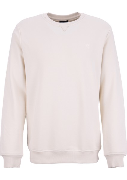 Bisiklet Yaka Düz Ekru Erkek Sweatshırt Joseyy fırsatları