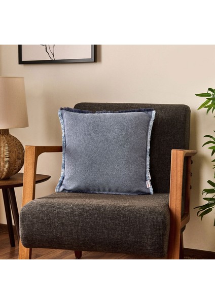 Soft Plaid Kırlent - Mavi - 45X45 cm