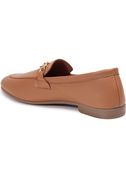 Taba Loafer Hakiki Deri Kadın Ayakkabı modelleri