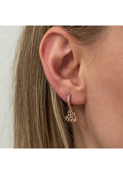 Gümüş Sallantılı Rose Kuğu Kadın Küpe fiyatları