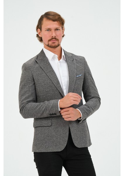Erkek Slim Fit Blazer Ceket Antrasit