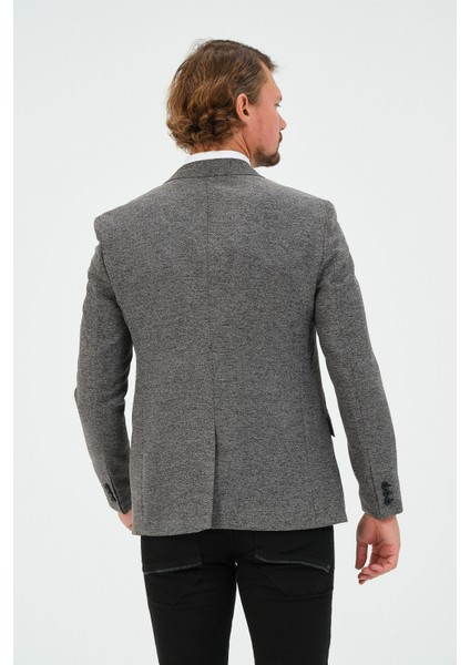 Erkek Slim Fit Blazer Ceket Antrasit