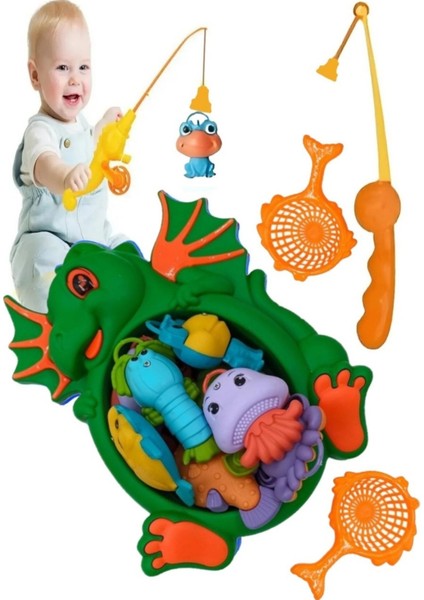 Balık Yakalama Oyunu 13 Parça Mıknatıslı Balık Olta Oyuncak Seti - Havuz Banyo Oyuncağı fiyatları