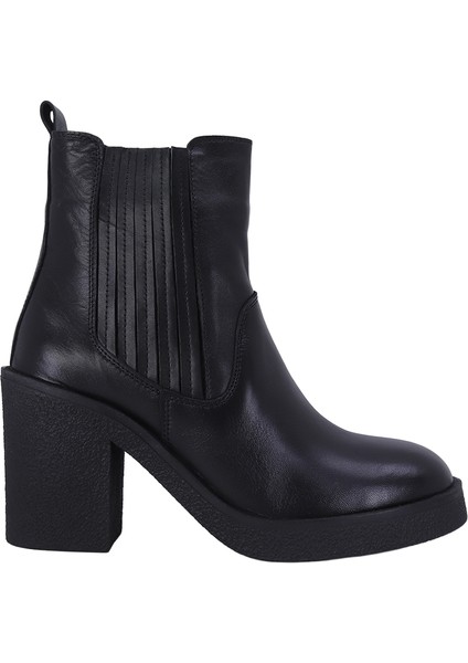 2630Z854 Hakiki Deri Kadın Topuklu Bot