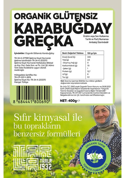 Organik Glutensiz Karabuğday (Greçka) | Doğal & Katkısız | 400 gr fiyatları