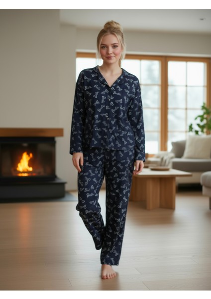 Süet Gömlek Pijama Takımı 7005 Barbie Lacivert fırsatları