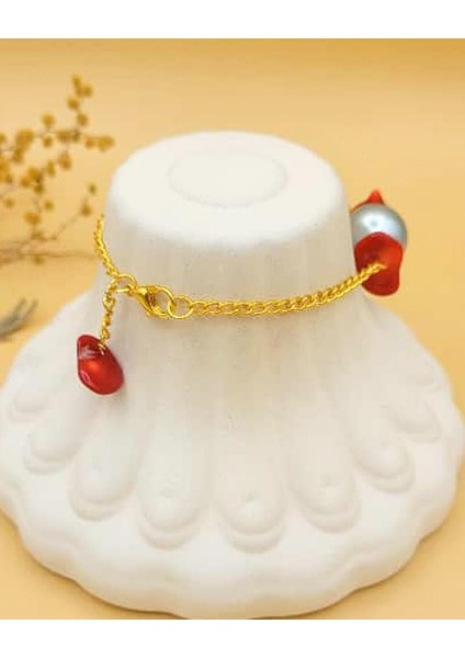 Coral Pearl Elegance Bileklik modelleri