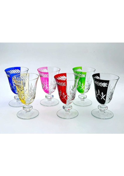 6'lı Kristal Lüks Meşrubat Bardağı