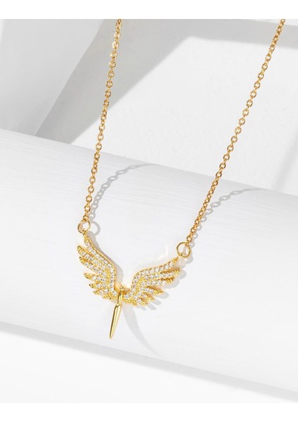 Gold Zirkon Taşlı Mikail Meleği Kolye modelleri