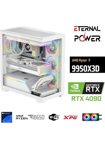 Ryzen 9 9950X3D 32GB Ddr5 1tb M.2 Rtx 4090 B650 Wıfı 850W 240M