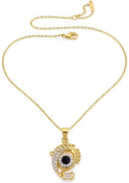 Kirpikli Siyah Taşlı Göz Çelik Kolye fiyatları