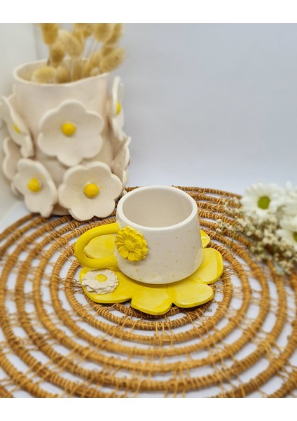 Papatya Seramik Fincan El Yapımı