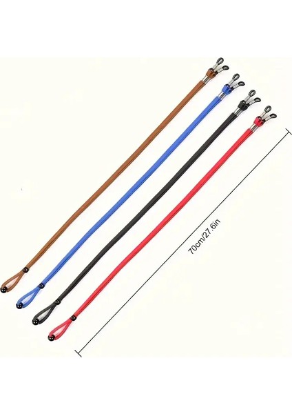 4’lü Pu Deri Gözlük Askısı Seti – Ayarlanabilir Kaymaz Gözlük Tutucu 70 cm (Kahverengi, Mavi, Kırmızı, Siyah) indirimleri