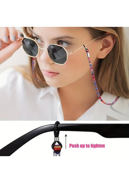 4’lü Pu Deri Gözlük Askısı Seti – Ayarlanabilir Kaymaz Gözlük Tutucu 70 cm (Kahverengi, Mavi, Kırmızı, Siyah)