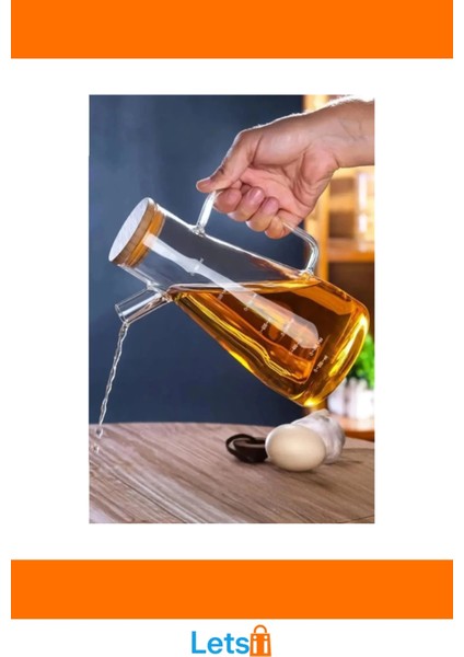 Şık Ahşap Kapaklı Sızdırmaz 2'li Cam Yağdanlık Seti 900 ml fırsatları