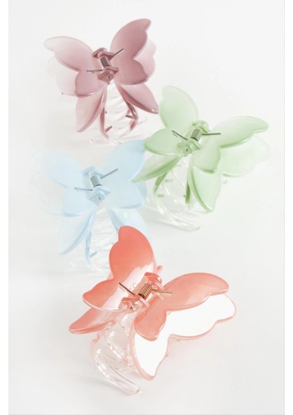 Çift Kanatlı Kelebek Renkli Mandal Toka 8 cm