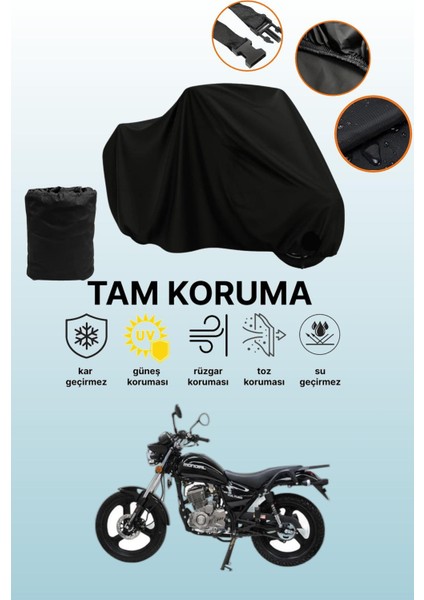 Siyah Mondial Vulture I-E Uyumlu Motor Branda, Koruyucu Örtü, Motosiklet Brandası