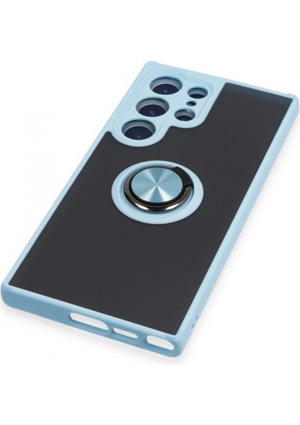 Samsung Galaxy S23 Ultra Kılıf Montreal Yüzüklü Silikon Kapak - Buz Mavi indirimleri