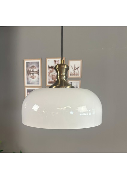 Beyaz Rocha Metal Avize Eskitme Tokmak Başlık Salon Masaüstü Mutfak Tekli Avize Lamba Aydınlatma