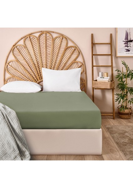 Soft King Size Çift Kişilik Çarşaf - Yeşil - 260X280 cm