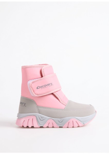 Gri - Pembe Kız Çocuk Kar Botu Frıbord-G