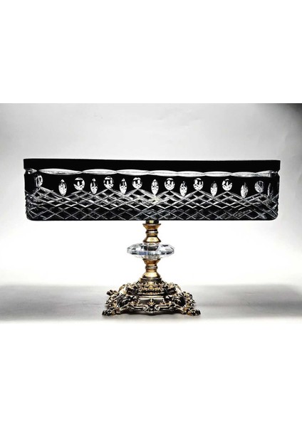 El Yapımı Kristal Royal Desenli Baton Dekoratif Sunumluk Sofra Sunum Kasesi modelleri