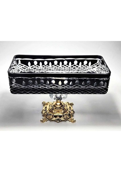 El Yapımı Kristal Royal Desenli Baton Dekoratif Sunumluk Sofra Sunum Kasesi fırsatları