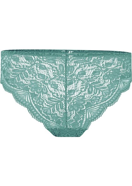 Dantelli Dekolte Sütyen Külot Takım Push Up, 2451 Petrol Yeşili