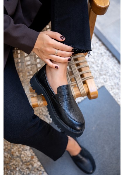 Ladin Siyah Hakiki Deri Makosen modelleri