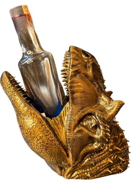 Dinazor Figürlü Şaraplık - El Işçiliği ile Boyama (Bakır)
