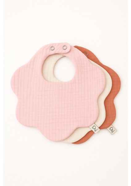 3’lü %100 Pamuk Organik 8 Kat Müslin Bebek Mama Önlüğü / Salya Önlüğü / Yakalık