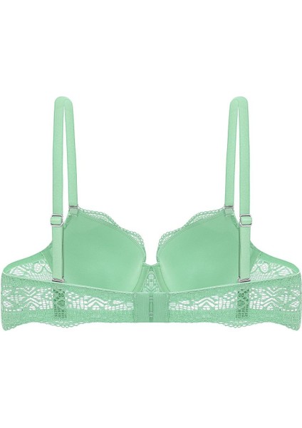 Anna 2736 Dantelli Dekolte Sütyen ve Külot Takımı- Dolgusuz Yeşil fırsatları
