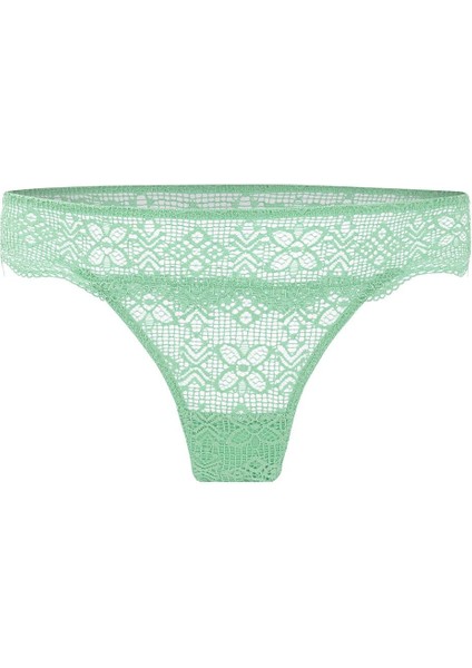 Anna 2736 Dantelli Dekolte Sütyen ve Külot Takımı- Dolgusuz Yeşil